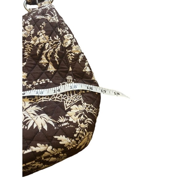 Vera Bradley Imperial Toile Large Hobo Shoulder Bag Brown White Pink Birds - Picture 15 of 16